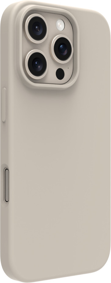 BlueBuilt Back Cover iPhone 16 Pro Beige + Privacy Filter Screenprotector Glas Duo Pack achterkant