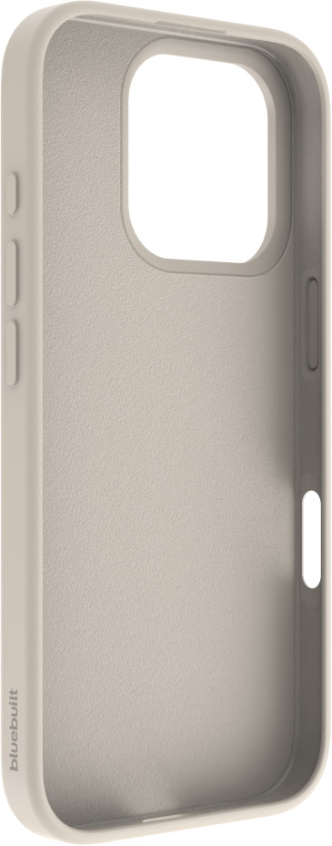 BlueBuilt Back Cover iPhone 16 Pro Beige + Privacy Filter Screenprotector Glas Duo Pack achterkant