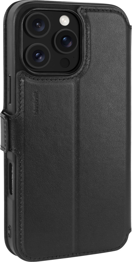 BlueBuilt Apple iPhone 16 Pro Max Book Case Leer Zwart achterkant