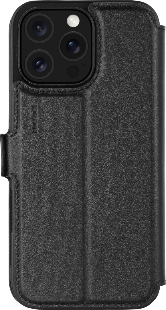 BlueBuilt Apple iPhone 16 Pro Max Book Case Leer Zwart achterkant