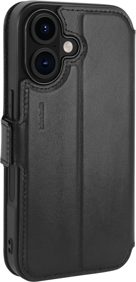 BlueBuilt Apple iPhone 16 Book Case Leer Zwart achterkant