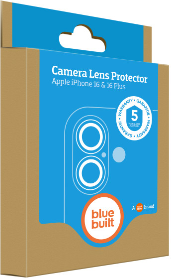 BlueBuilt Apple iPhone 16/16 Plus Camera Lens Protector Aluminium Duo Pack verpakking