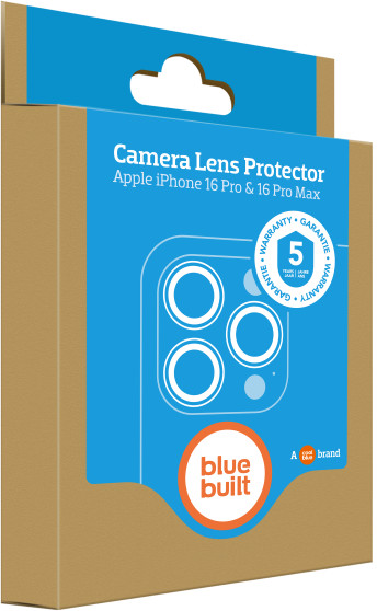 BlueBuilt Apple iPhone 16 Pro Max Screen Protector Glass + Camera Lens Protector packaging