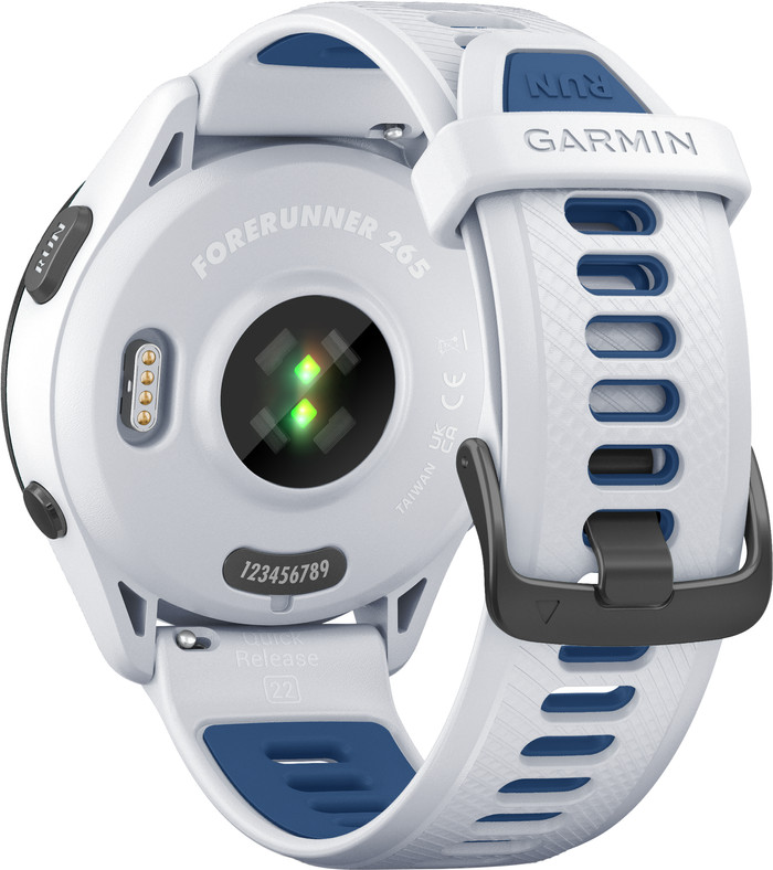 Garmin Forerunner 265 Wit achterkant