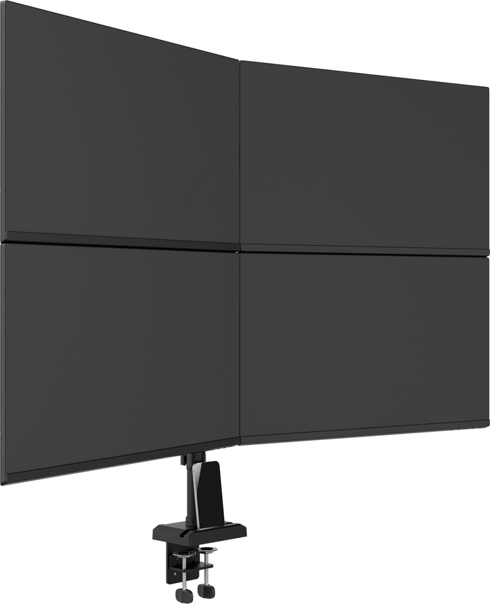 Neomounts NERO DS60-600BL2-2 Monitorarm Zwart voorkant