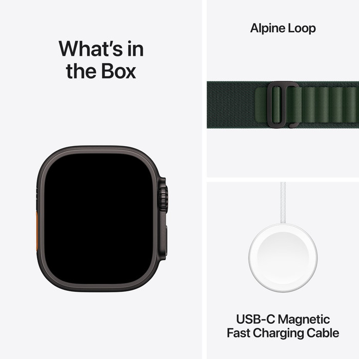 Apple Watch Ultra 2 4G 49mm Zwart Alpine Band Groen M visual leverancier