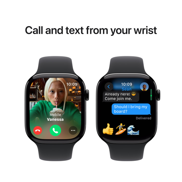 Apple Watch Series 10 46 mm Schwarz Sportarmband S/M visueller lieferant