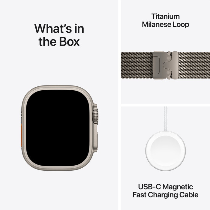 Apple Watch Ultra 2 4G 49mm Zilver Milanese Band L visual leverancier