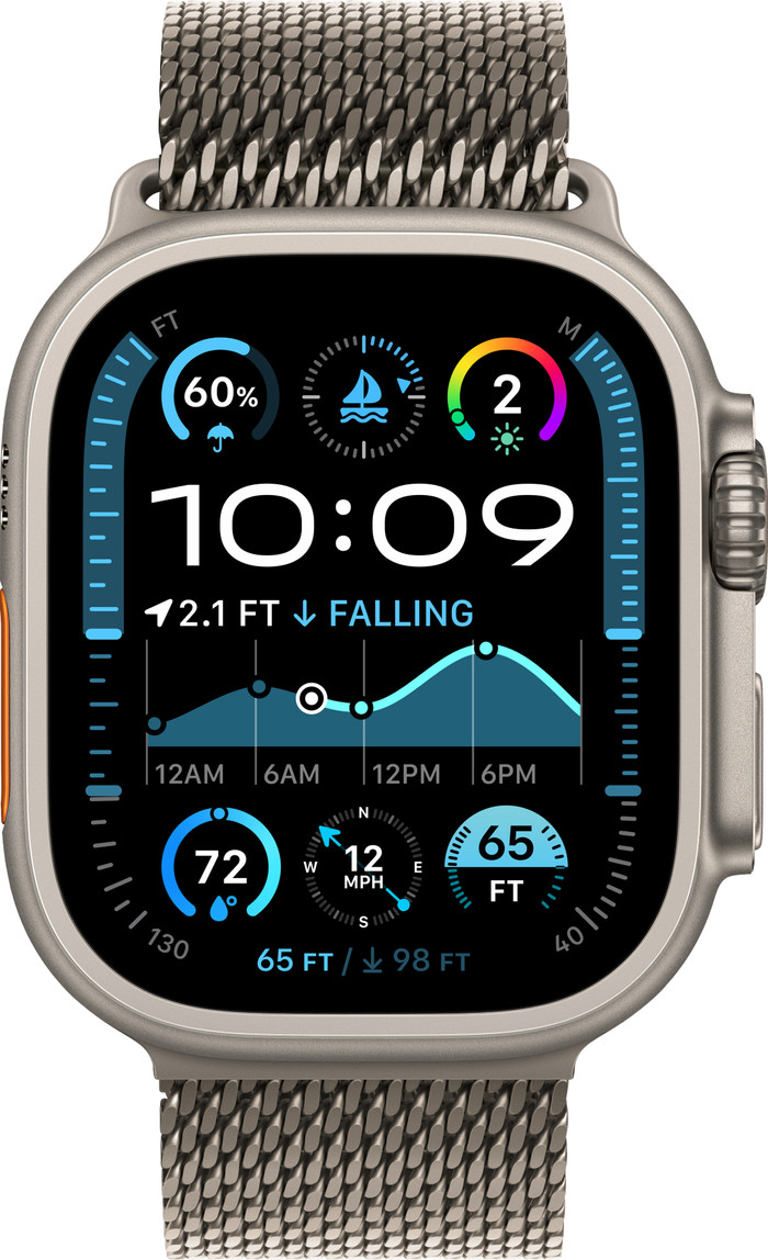 Apple Watch Ultra 2 4G 49mm Zilver Milanese Band L voorkant