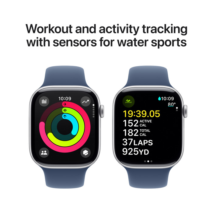 Apple Watch Series 10 46 mm Silber Sportarmband M/L visueller lieferant