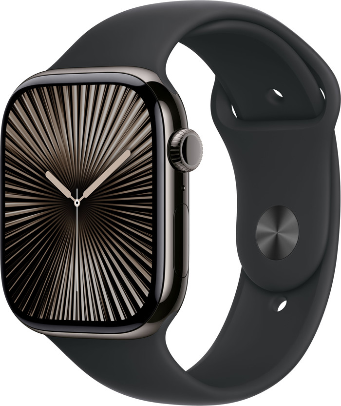 Apple Watch Series 10 4G 46mm Titanium Zwart Sportband M/L Main Image
