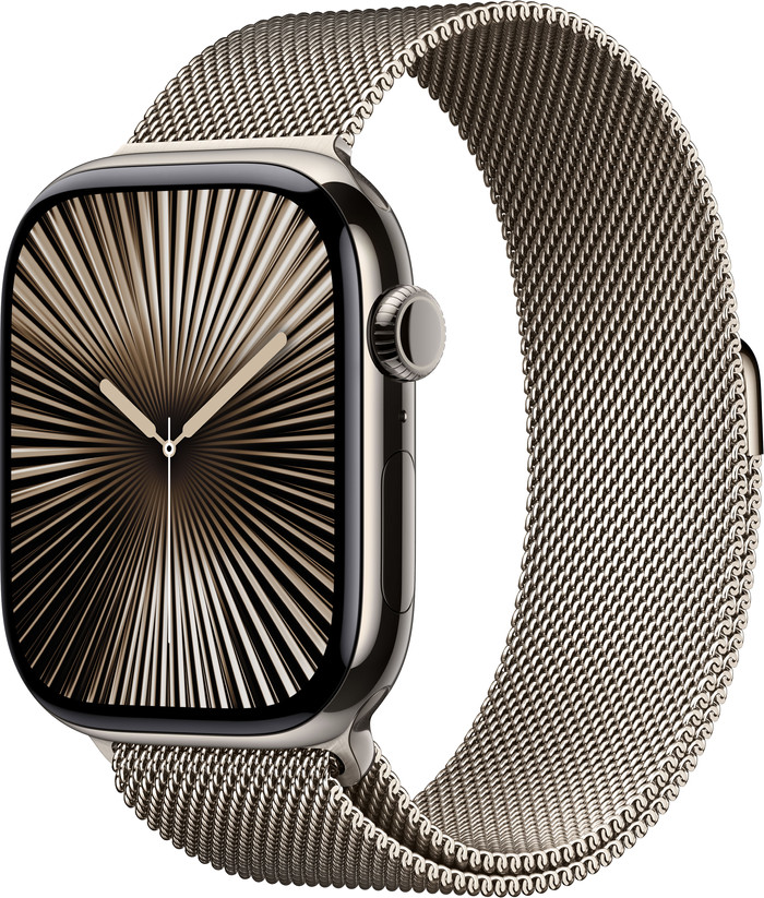 Apple Watch Series 10 4G 46mm Titanium Zilver Milanese Band S/M Main Image