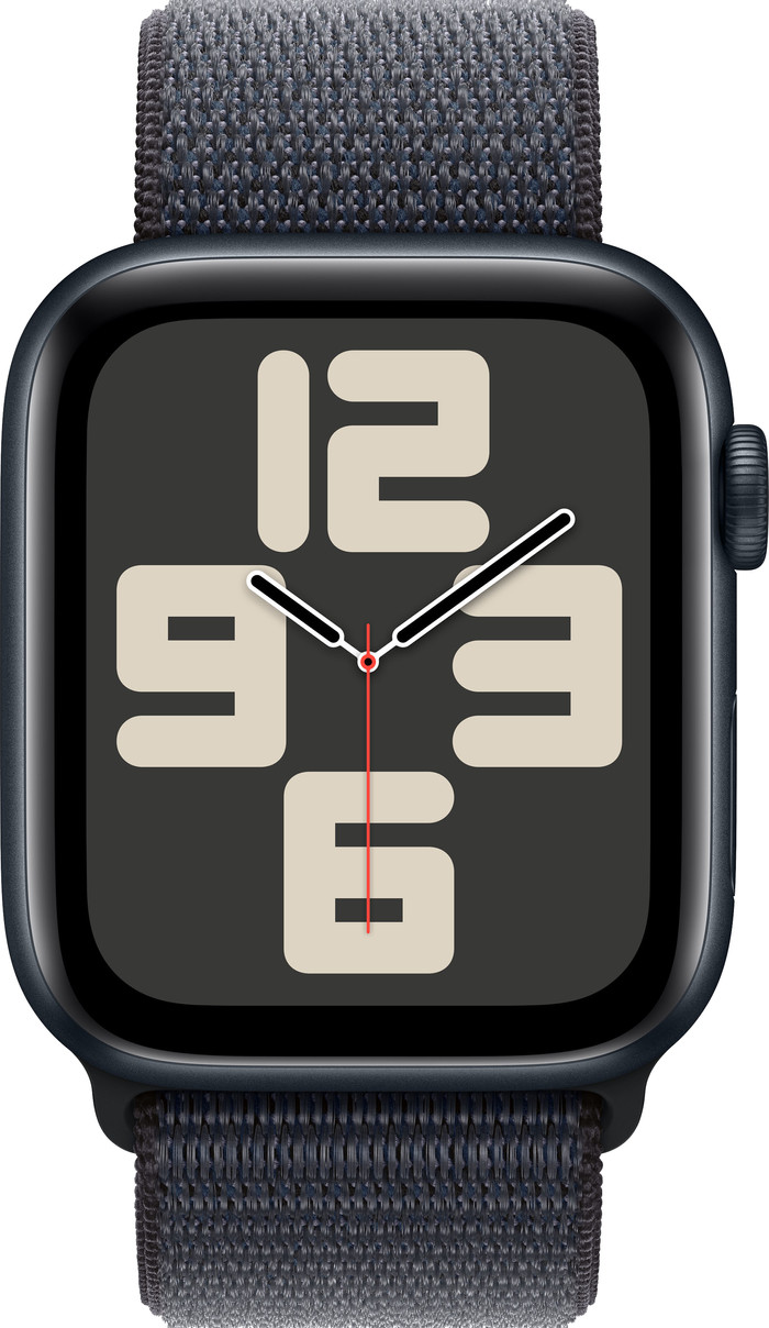 Apple Watch SE 2024 44mm Midnight Sport Loop voorkant
