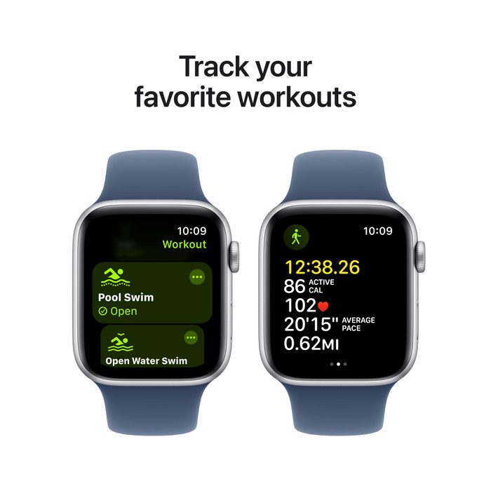 Apple Watch SE 2024 44mm Zilver Sportband S/M visual leverancier