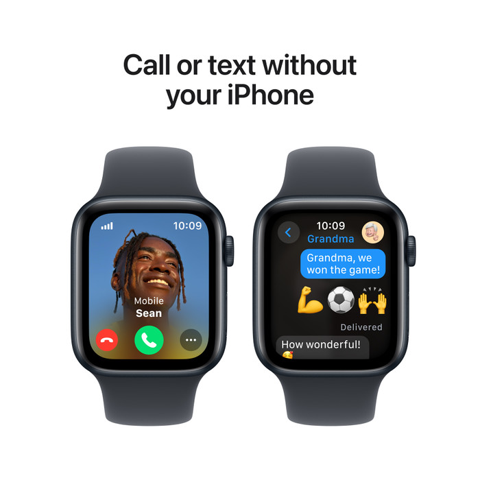 Apple Watch SE 2024 4G 44mm Midnight Sportband M/L visual leverancier
