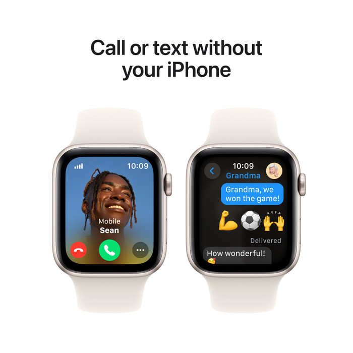 Apple Watch SE 2024 4G 44mm Starlight Sportband S/M visual leverancier