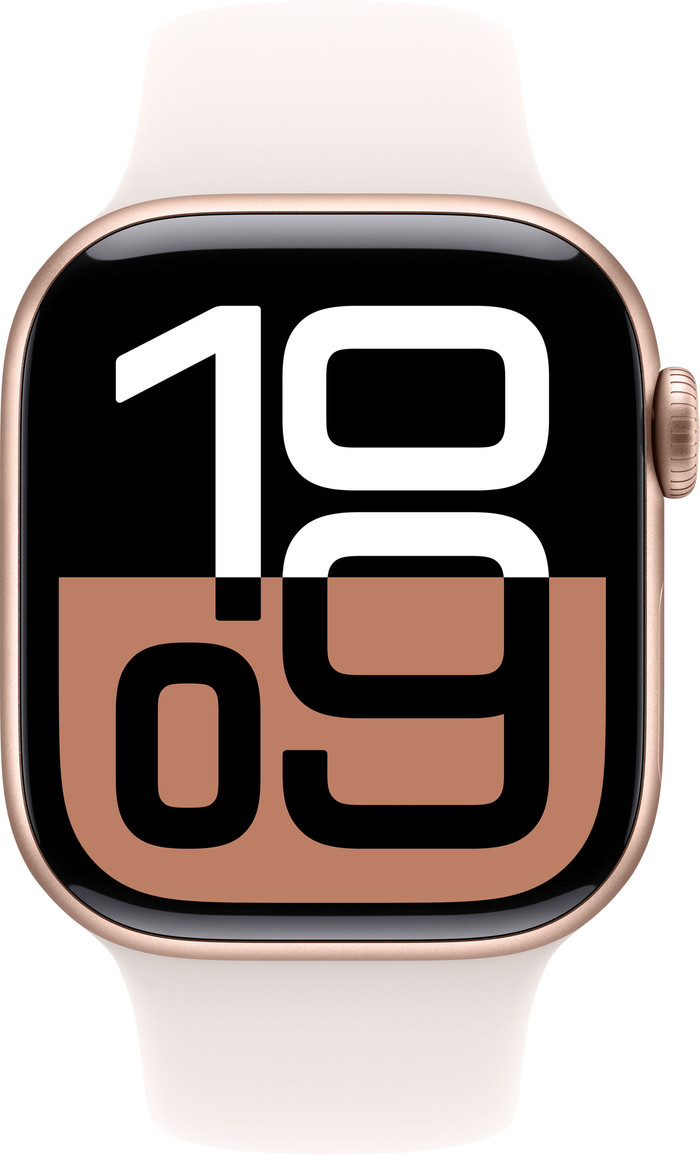 Apple Watch Series 10 42mm Rose Gold Sport Band S/M front