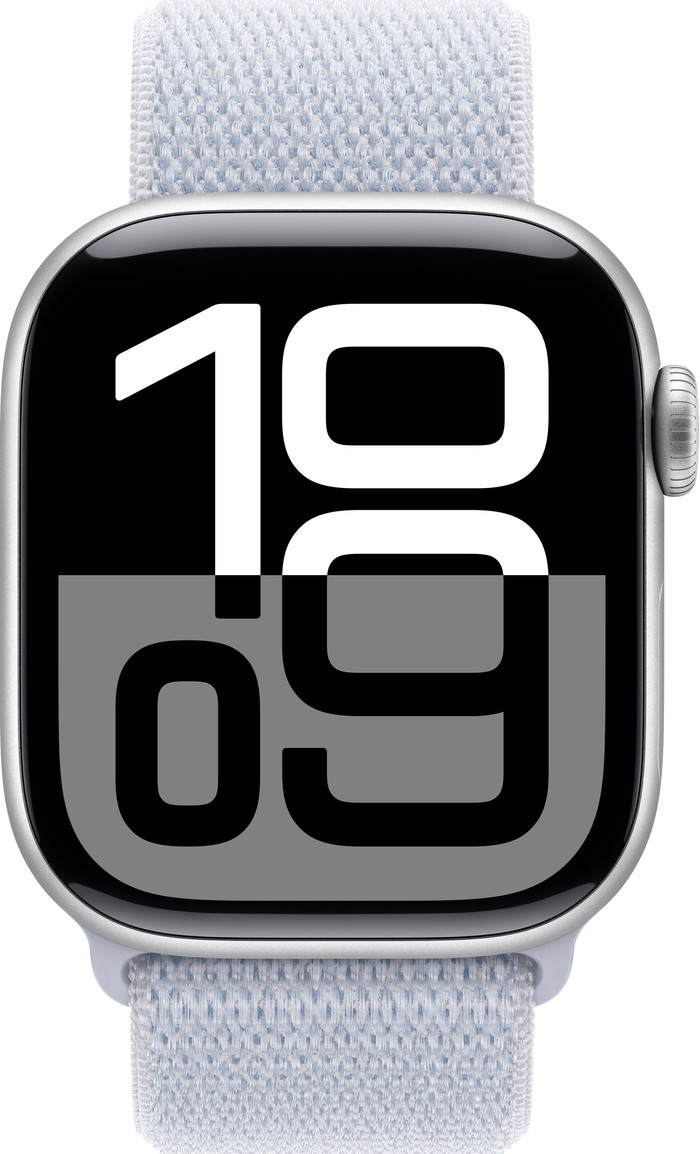 Apple Watch Series 10 4G 42mm Zilver Sport Loop voorkant