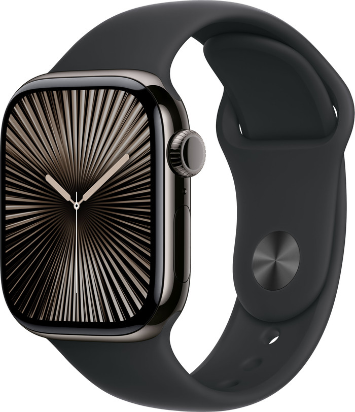 Apple Watch Series 10 4G 42mm Titanium Zwart Sportband S/M Main Image