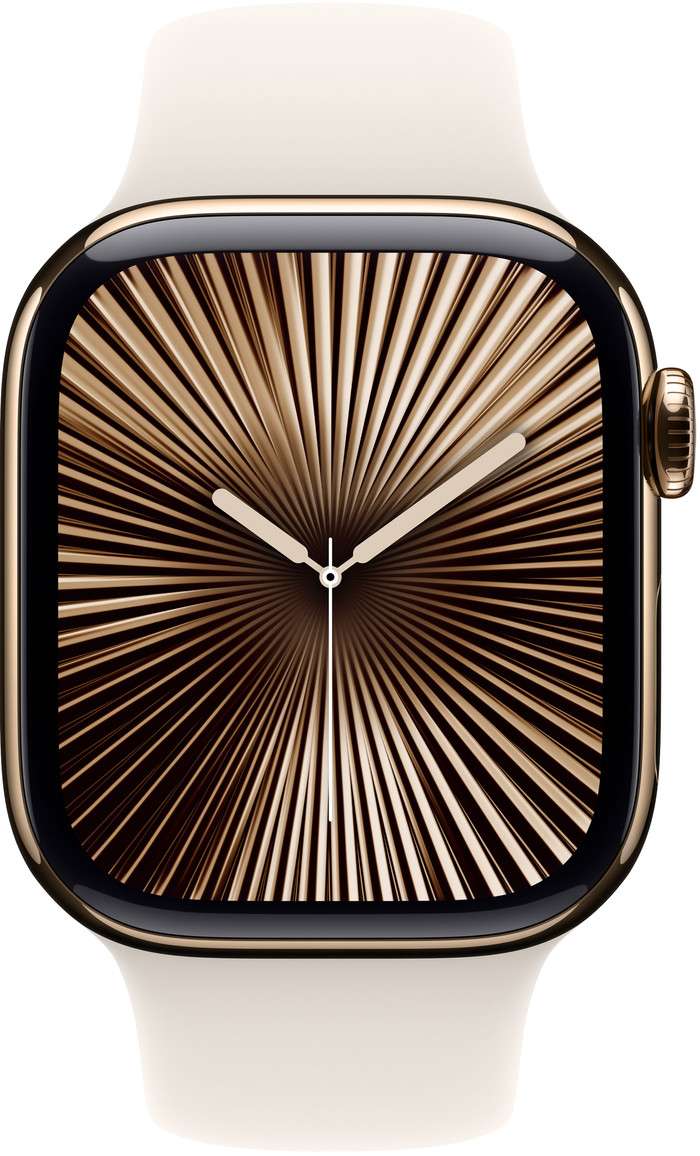 Apple Watch Series 10 4G 42mm Titanium Goud Sportband M/L voorkant