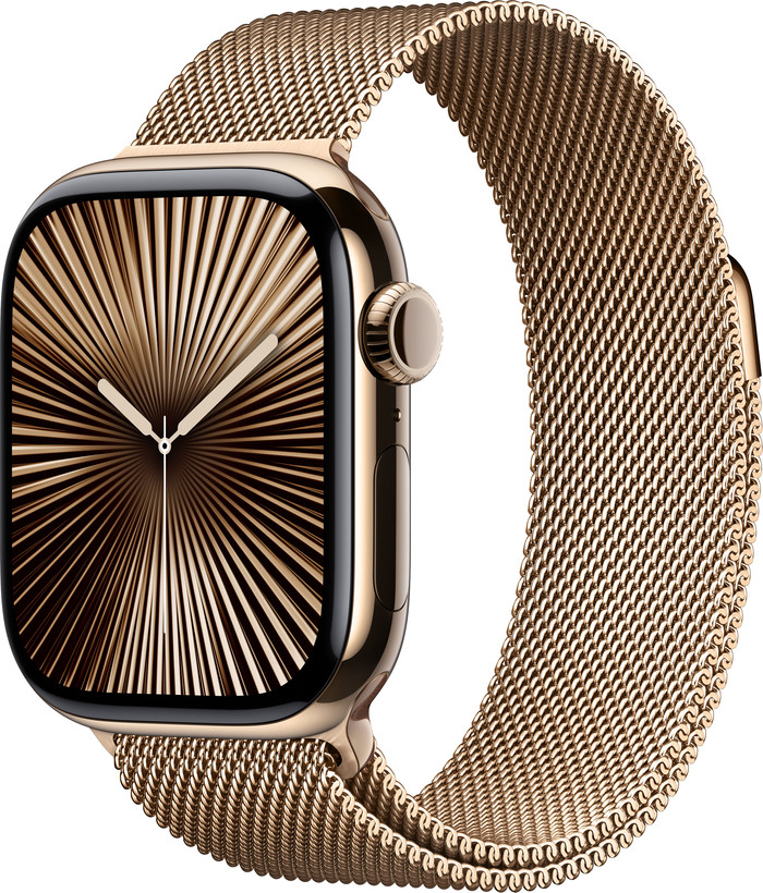 Apple Watch Series 10 4G 42 mm Titane Or Bracelet Milanais Main Image