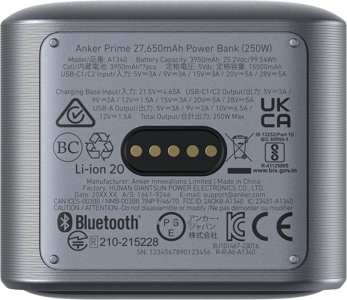 Anker PowerCore Powerbank 27.650 mAh met Snelladen Zwart achterkant