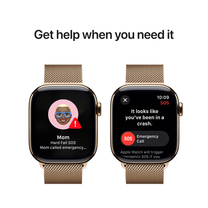 Apple Watch Series 10 4G 42 mm Titane Or Bracelet Milanais visuel fournisseur