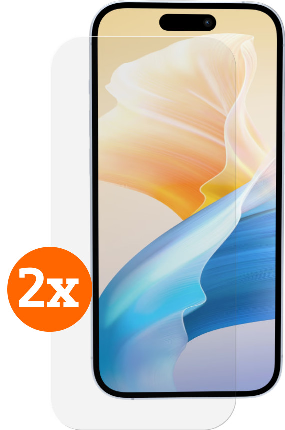 BlueBuilt Apple iPhone 16 Screenprotector Glas Duo Pack Main Image