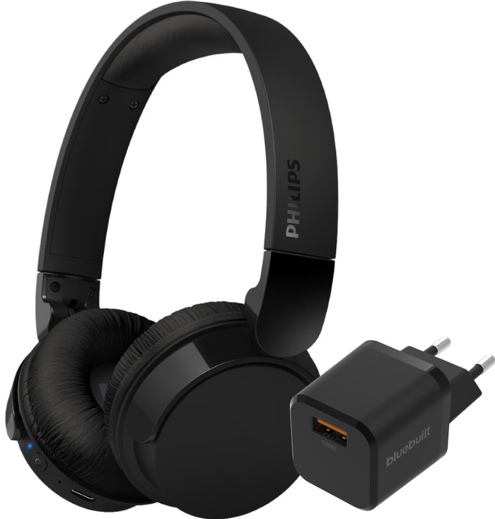 Philips TAH4209 Zwart + BlueBuilt Quick Charge Oplader met Usb A Poort 18W Zwart Main Image