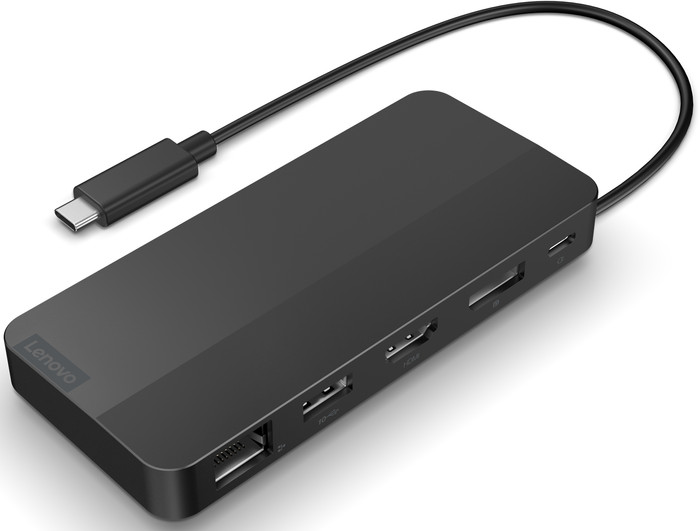 Lenovo USB-C-Travel Dock voor 2 schermen (met adapter) bovenkant