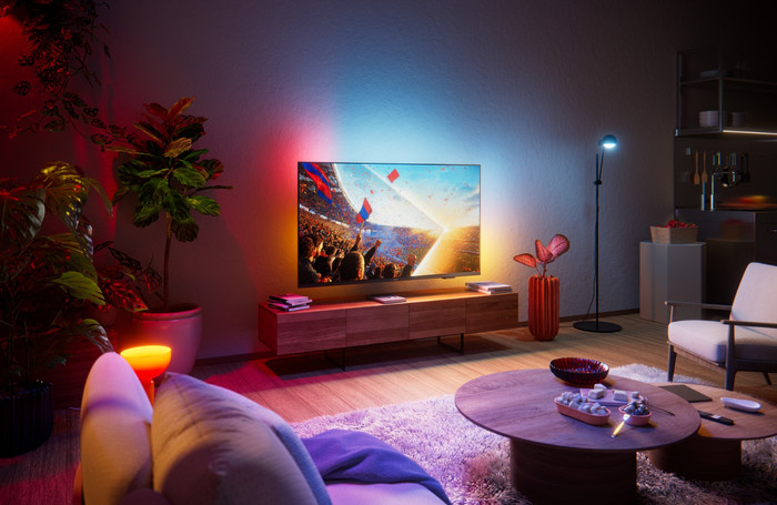 Philips Ambilight 55" PUS8001 (2026) product in gebruik