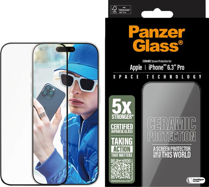 PanzerGlass Ultra-Wide Fit Apple iPhone 16 Pro Screenprotector Ceramic verpakking