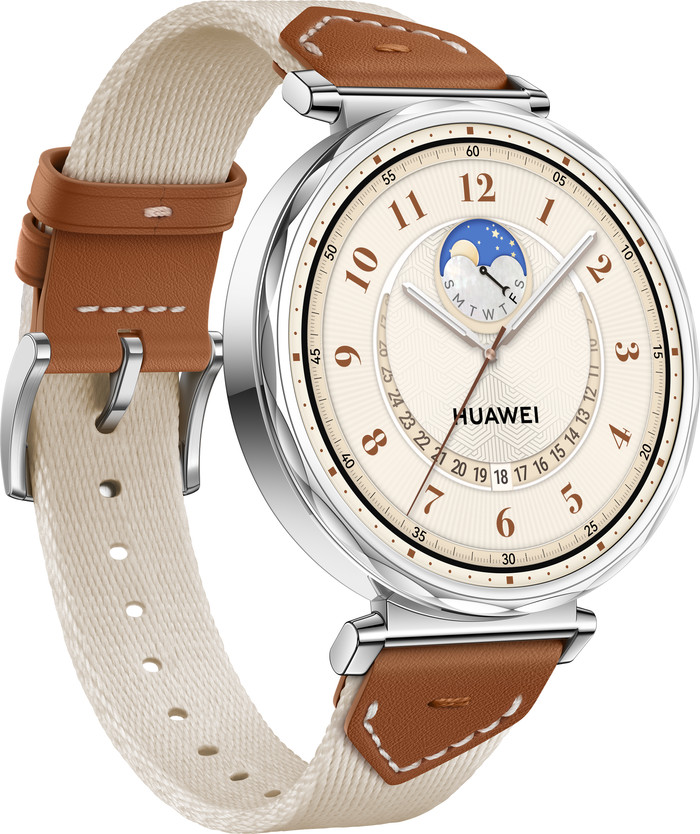 Huawei Watch GT5 Zilver/Bruin 41mm linkerkant