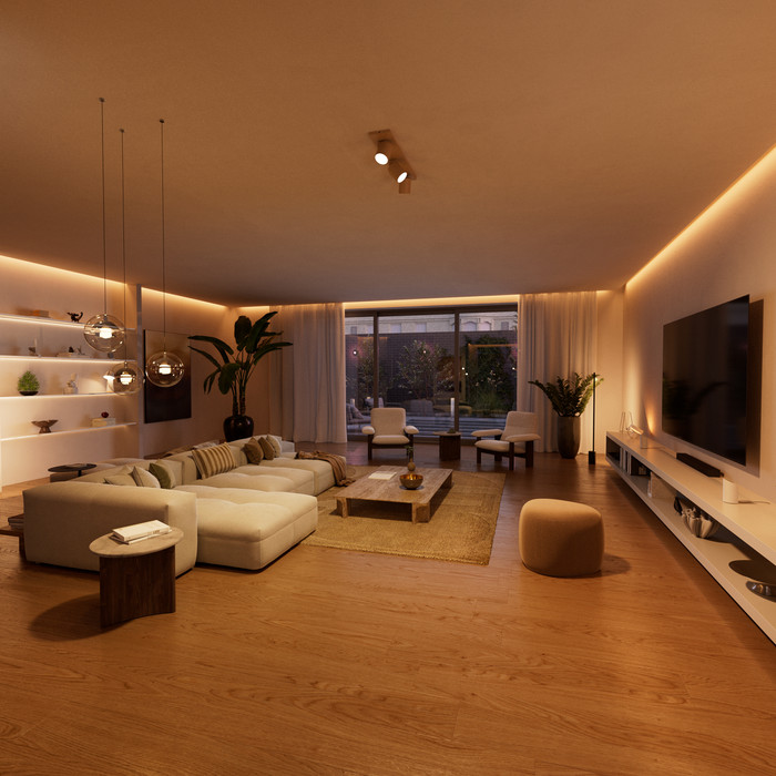 Philips Hue Bedrade Wandschakelaarmodule voor Slimme Lampen product in gebruik