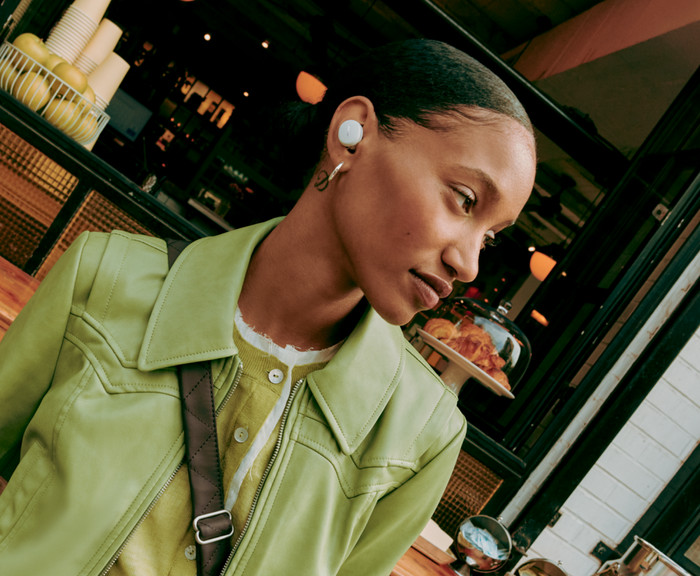 Bose QuietComfort Earbuds Cream product in use