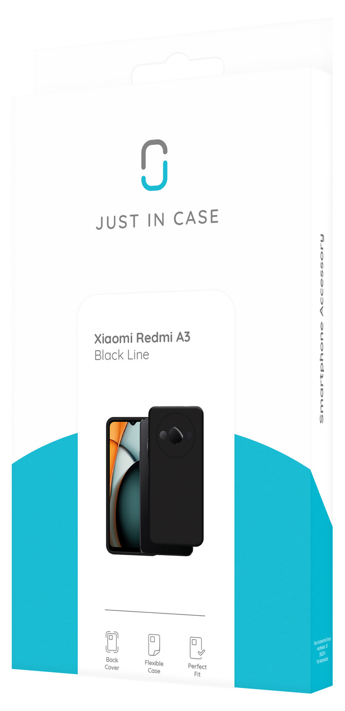 Just in Case Soft Design Redmi A3 Back Cover Black packaging