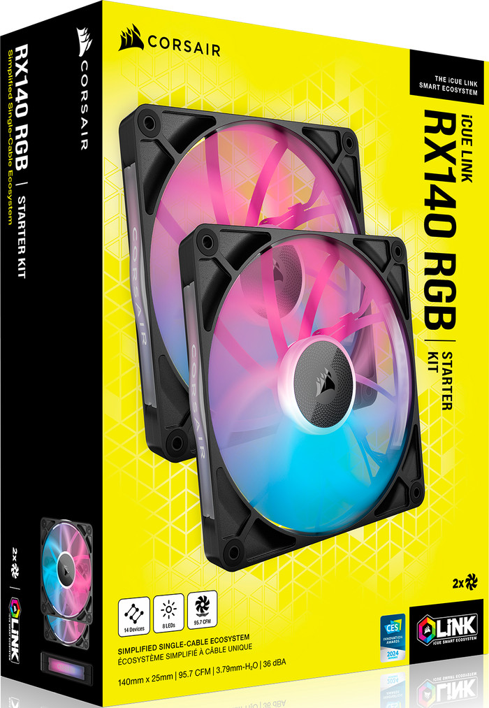Corsair iCUE LINK RX140 RGB - Dual Fan Kit verpakking