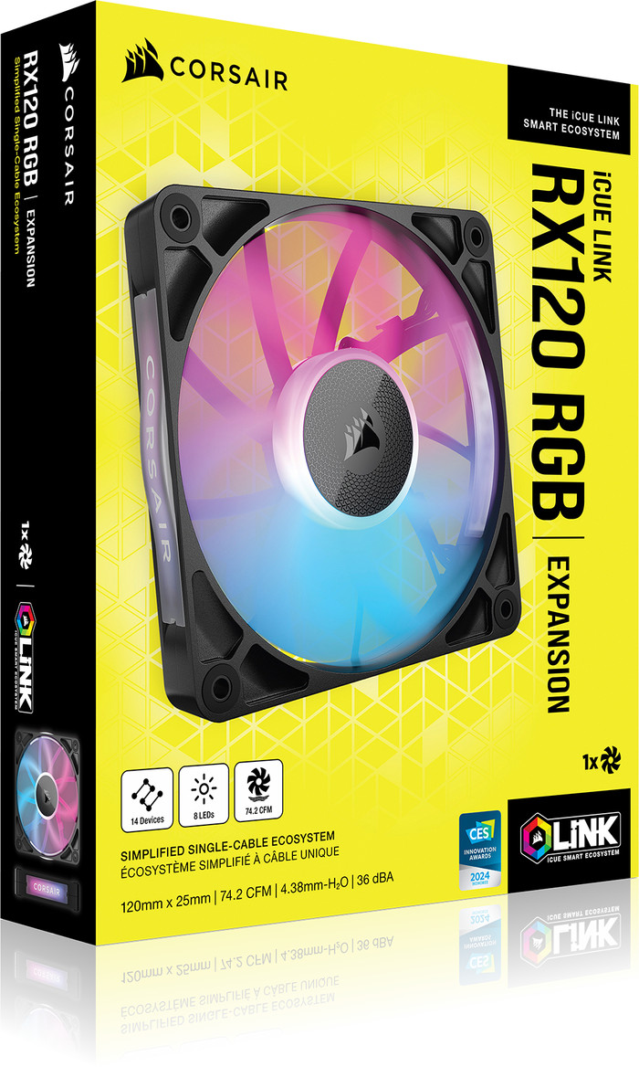 CORSAIR iCUE LINK RX120 RGB - Single Fan packaging