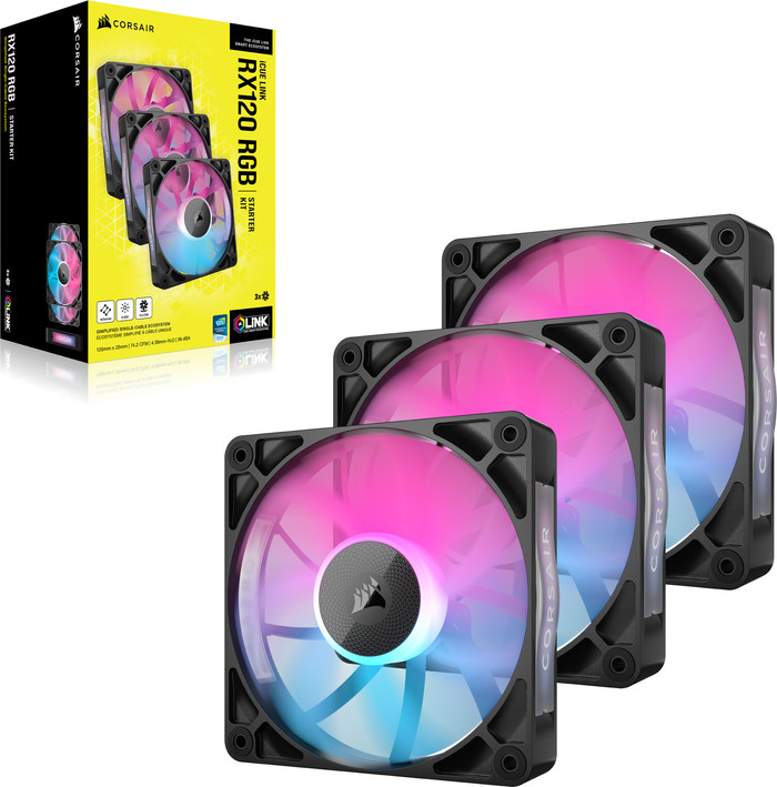 CORSAIR iCUE LINK RX120 RGB - Triple Fan packaging