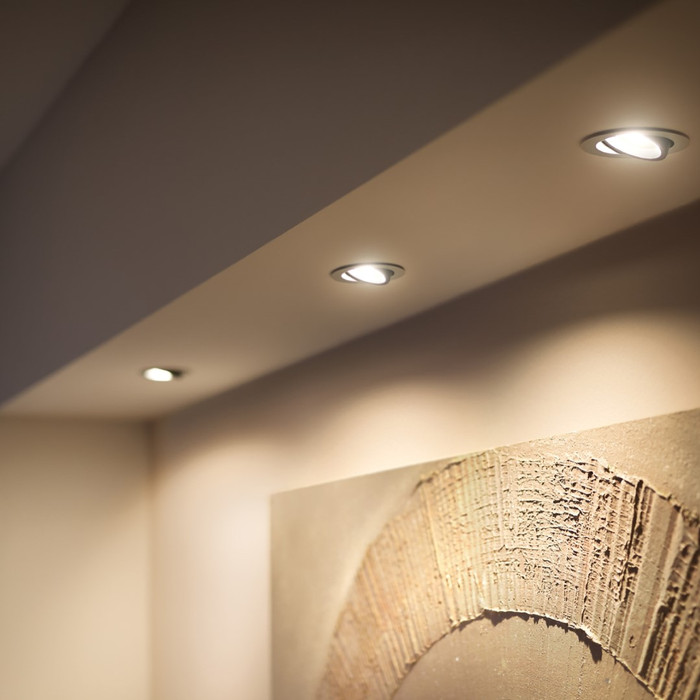 Philips Hue Milliskin Recessed Spot Light White Ambiance - Round - Aluminum product in use