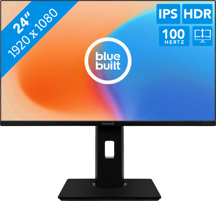 BlueBuilt 24 inch Full HD + BlueBuilt Draadloos USB Toetsenbord QWERTY voorkant