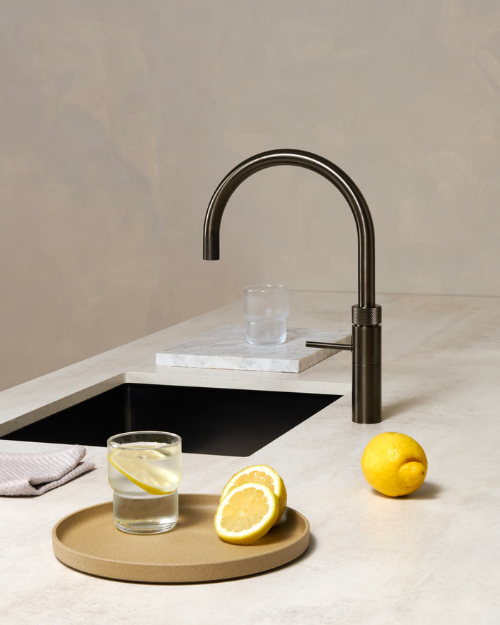 Quooker PRO3 + Quooker Fusion Round Gunmetal product in gebruik