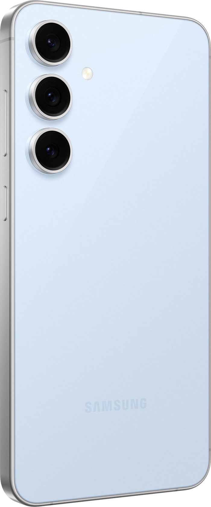 Samsung Galaxy S24 FE 256GB Blauw 5G + Samsung Oplader 25 Watt Zwart achterkant