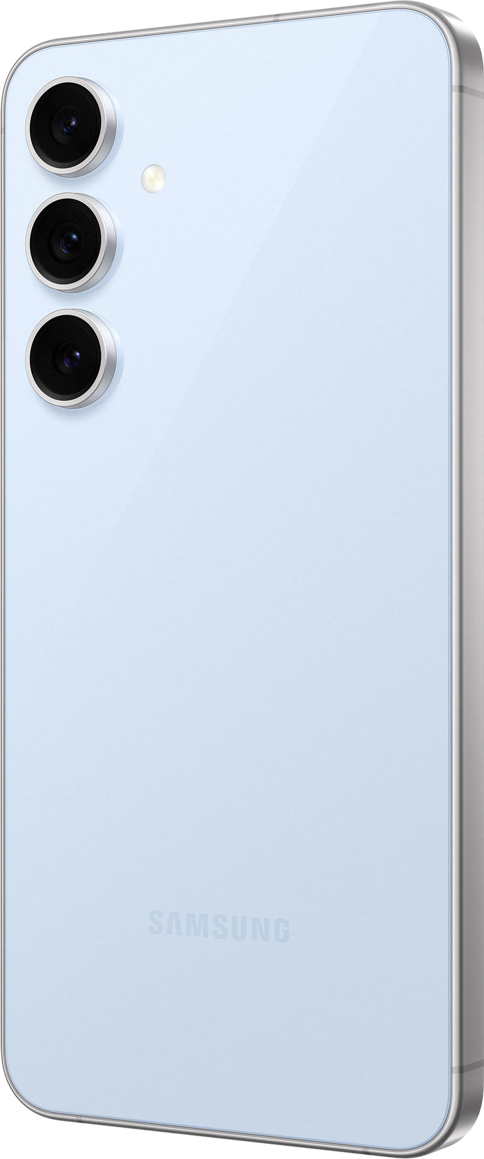 Samsung Galaxy S24 FE 256GB Blauw 5G + Samsung Oplader 25 Watt Zwart achterkant