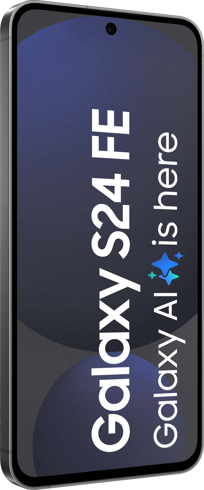 Samsung Galaxy S24 FE 128GB Grijs 5G + Clear View Book Case Zwart voorkant