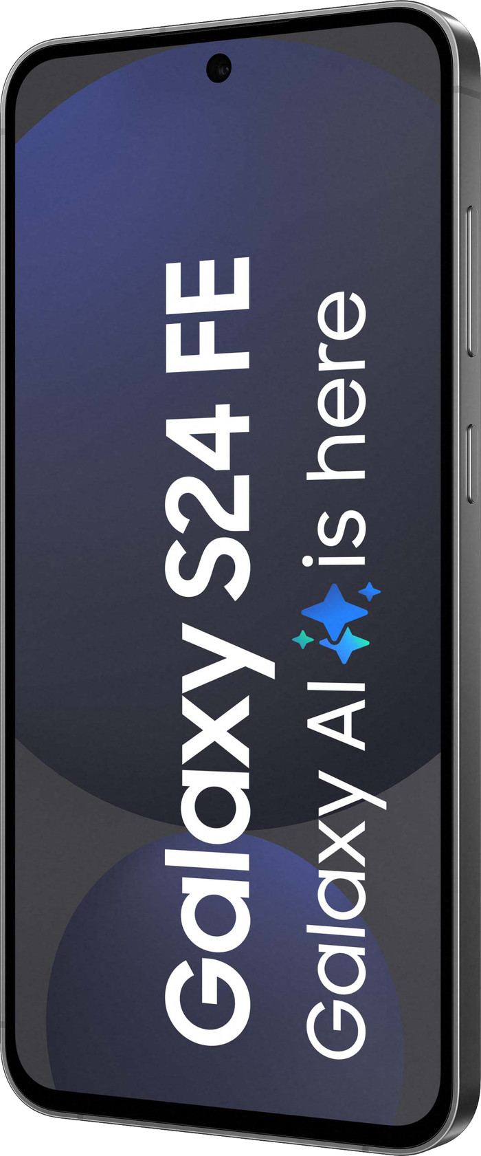 Samsung Galaxy S24 FE 128GB Grijs 5G + Clear View Book Case Zwart voorkant