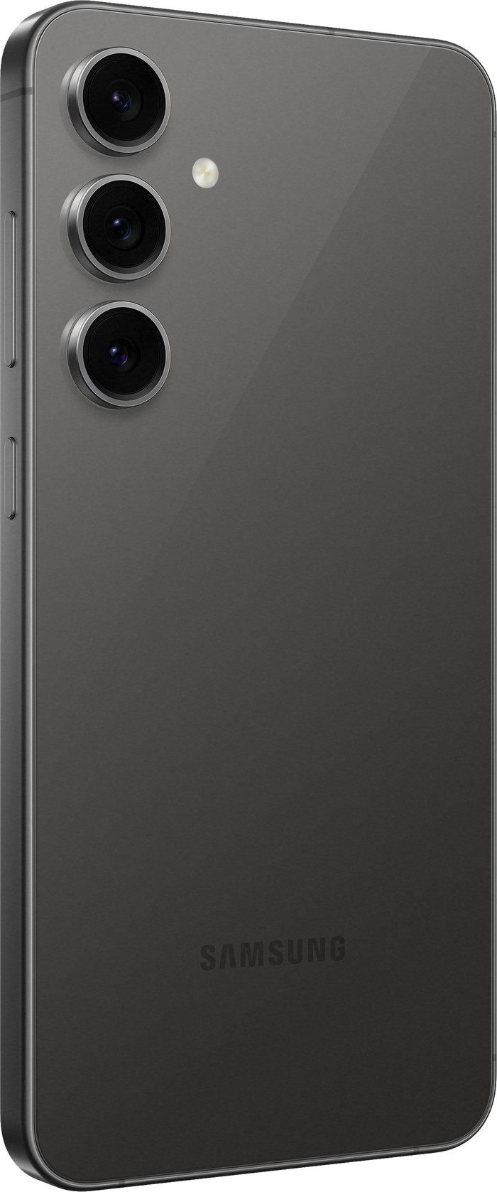 Samsung Galaxy S24 FE 128GB Grijs 5G + Clear View Book Case Zwart achterkant
