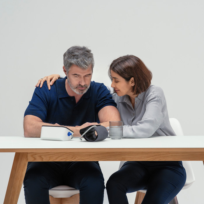 Omron X7 Smart AFib product in use