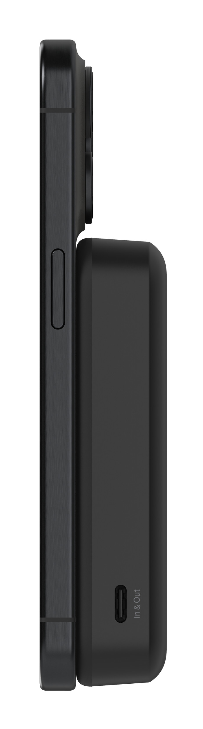 Belkin Draadloze Powerbank met MagSafe Magneet en Snelladen 10.000 mAh Zwart linkerkant