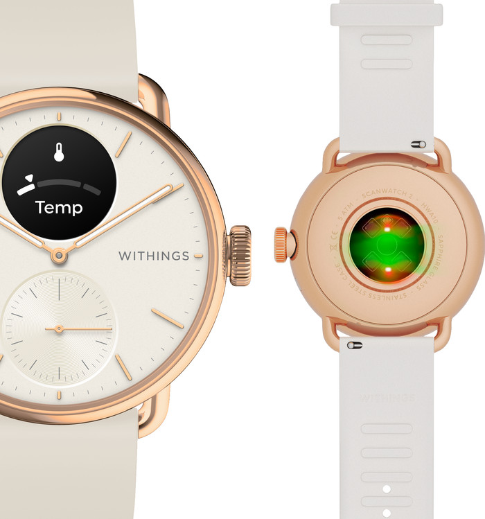 Withings Scanwatch 2 Roségoud 38mm product in gebruik